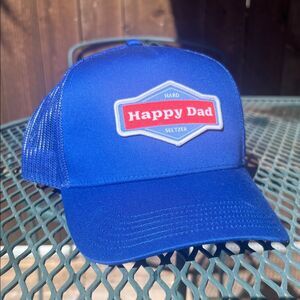 Happy Dad Hard Seltzer Royal Blue Trucker Hat Mesh Snapback Classic Cap NEW